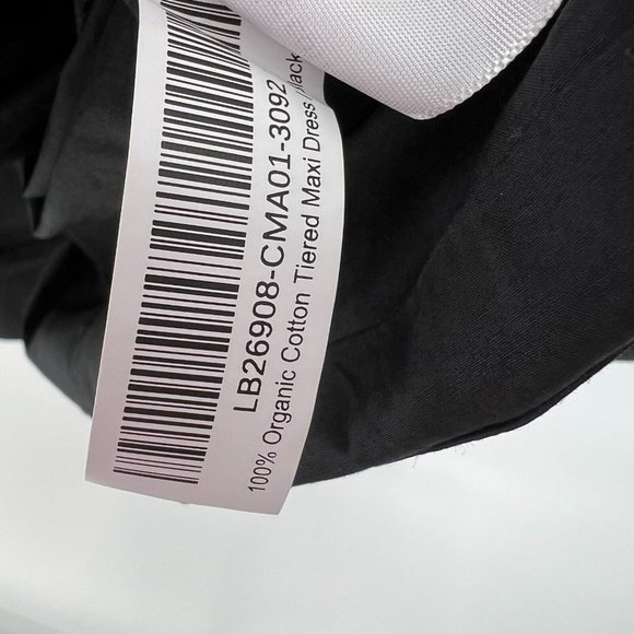 Quince Black Organic Cotton Tiered Maxi Dress sz XS Womens Pockets Poplin Fabric - Picture 6 of 7